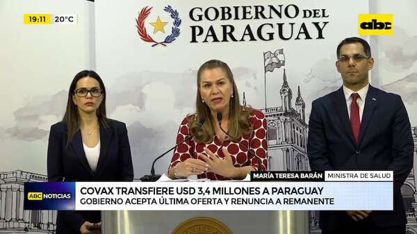 COVAX transfiere USD 3,4 millones a Paraguay: adelanta cómo lo usarán - ABC Noticias - ABC Color