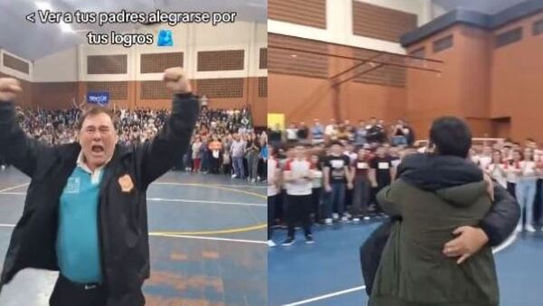 Papá orgulloso: Su hijo ingresó en la universidad y su festejo emocionó al rollo