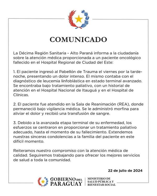 Paciente oncológico fallece y Décima Región deslinda responsabilidades - La Clave