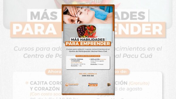 Cursos en el Centro de Participación Vecinal de Pacú Cuá: educación y aprendizaje para la comunidad