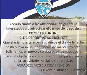 Sol del Este mejorará su escenario deportivo