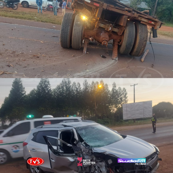 ACCIDENTE DE TRÁNSITO EN RUTA PY06: CAMIONETA Y TRACTO CAMIÓN INVOLUCRADOS - TVS