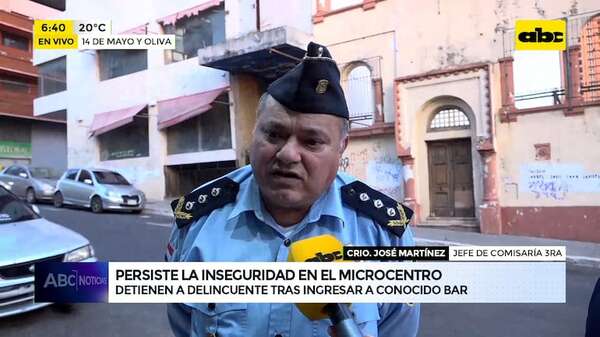 Inseguridad en el Microcentro: detienen a delincuente tras intentar robar - ABC Noticias - ABC Color