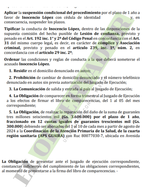 Dictan reglas de conducta y reparación de daño a implicados en perjuicio patrimonial en Valenzuela