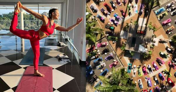 La Nación / Nicole Huber lideró la clase de yoga más grande del Paraguay