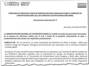 ANDE recibe mañana las ofertas para vender 100 MW de energía al Brasil - Economía - ABC Color