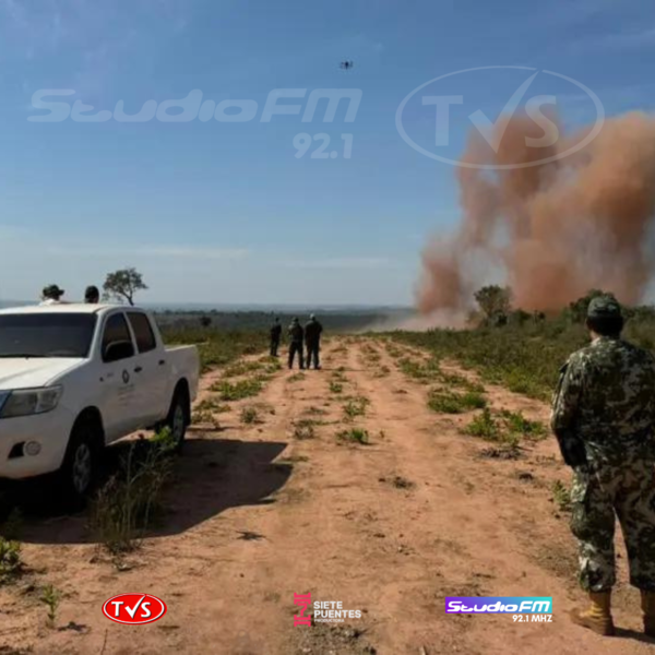 DESTRUYEN PISTAS CLANDESTINAS UTILIZADAS POR EL NARCOTRÁFICO EN CANINDEYÚ - TVS