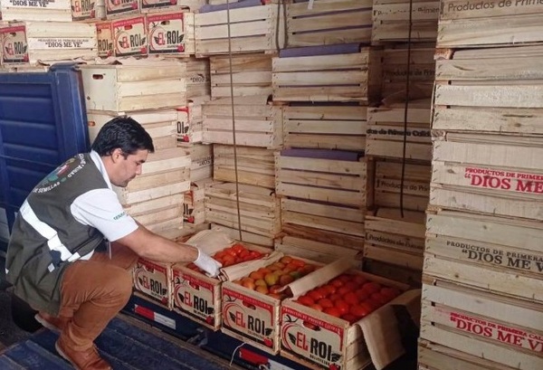 Incautan más de 14.000 kilos de tomate de contrabando que venía de Brasil