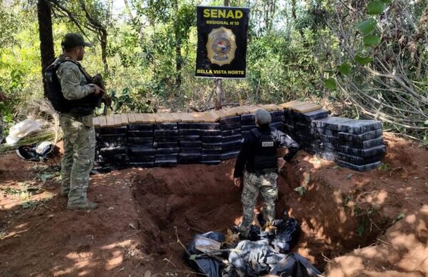 Hallan más de 1.800 kilos de marihuana enterrados en Bella Vista Norte