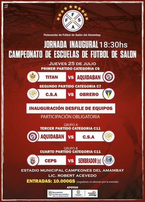 Hoy arranca la temporada salonística con el torneo de Escuelas de Fútbol de Salón