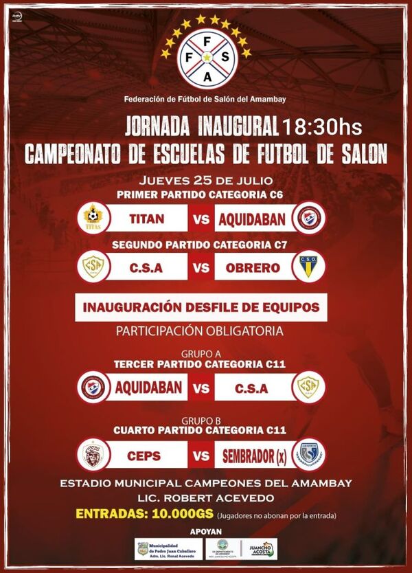 Hoy arranca la temporada salonística con el torneo de Escuelas de Fútbol de Salón