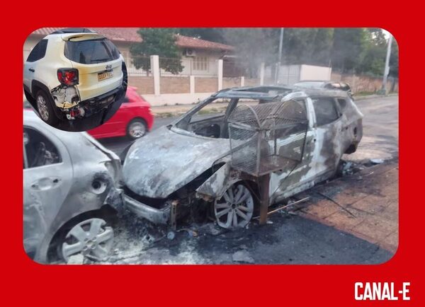 DOS VEHÍCULOS ARDEN EN LLAMA LUEGO DE UN ACCIDENTE