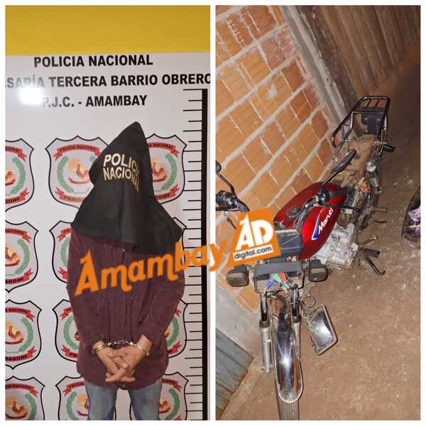 Joven es detenido en el barrio San Blas con motocicleta robada en Brasil