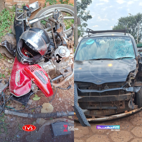 ACCIDENTE EN LA RUTA 6 DE CAPITÁN MIRANDA DEJA UN MOTOCICLISTA LESIONADO - TVS
