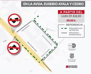 Atención, conductores: desde este lunes está prohibido el giro a la izquierda sobre Eusebio Ayala y Cedro  - Nacionales - ABC Color