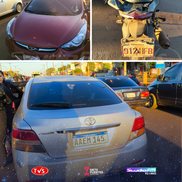 QUÍNTUPLE CHOQUE EN LA RUTA PY 06: DOS LESIONADOS Y DAÑOS MATERIALES. - TVS