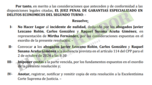 Por conducta abusiva, convocan a audiencia disciplinaria a defensores de exintendenta de Valenzuela
