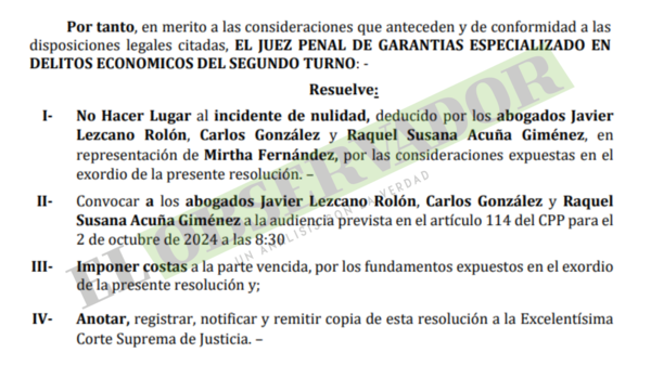 Por conducta abusiva, convocan a audiencia disciplinaria a defensores de exintendenta de Valenzuela