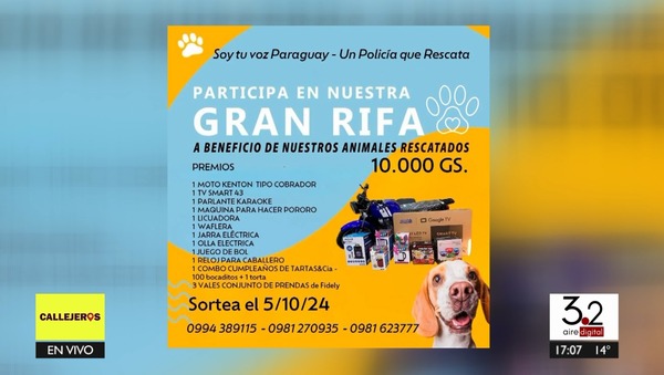 Organizan gran rifa a beneficio de animales rescatados - Unicanal