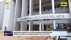 Video: renuncia masiva de cirujanos pediátricos de IPS de Ciudad del Este - ABC Noticias - ABC Color