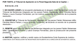 Alzada rechaza recusación “huérfana” de fundamentos y exhorta a jueces a sancionar dilaciones
