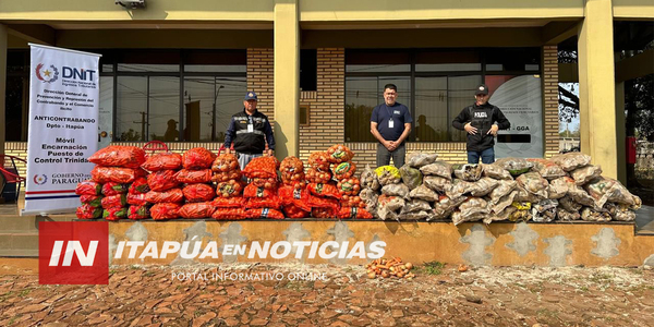 INCAUTAN 1.910 KG DE PRODUCTOS FRUTIHORTÍCOLAS DE CONTRABANDO EN OPERATIVO EN ITAPÚA - Itapúa Noticias