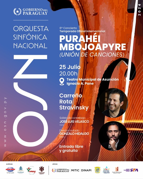 Sinfónica Nacional presenta "Purahéi Mbojoapyre", su nuevo concierto de la temporada oficial - .::Agencia IP::.