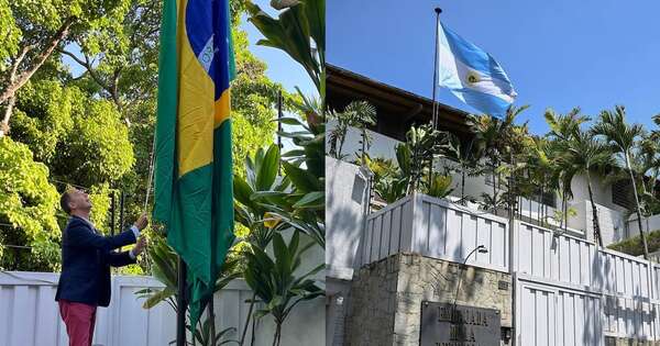 La Nación / Brasil izó su bandera en la embajada argentina en Venezuela
