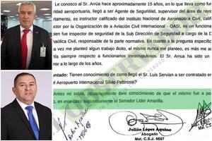 Servían fue contratado por supuesto pedido de Líder Amarilla, declaró director de Aeropuerto