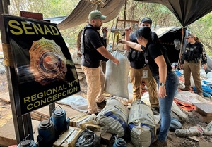 Desmontan campamento y equipado de producción de droga en San Pedro