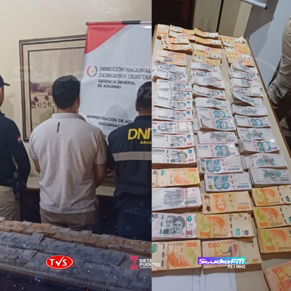 INCAUTACIÓN DE DINERO EN ADUANA DE ENCARNACIÓN: UN OPERATIVO CONJUNTO ENTRE LA POLICÍA Y LA DNIT - TVS