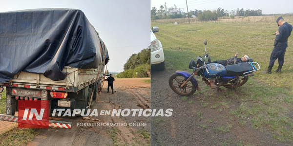 OTRO MOTOCICLISTA RESULTÓ HERIDO TRAS ACCIDENTE TAMBIÉN EN CNEL. BOGADO - Itapúa Noticias