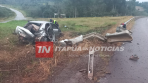 APARATOSO VUELCO DE VEHÍCULO EN YATYTAY  - Itapúa Noticias
