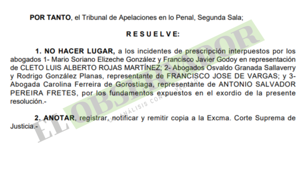 Prescripción por doble del plazo para exministros de SENAD rige en 2025, según Tribunal
