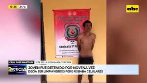 Joven fue detenido por novena vez: decía ser limpiavidrios pero robaba celulares - ABC Noticias - ABC Color