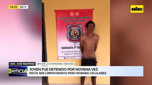 Joven fue detenido por novena vez: decía ser limpiavidrios pero robaba celulares - ABC Noticias - ABC Color