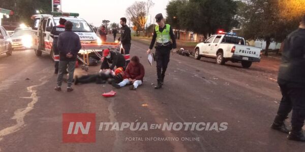 TRES PERSONAS HERIDAS EN ACCIDENTE DE TRÁNSITO EN ENCARNACIÓN - Itapúa Noticias