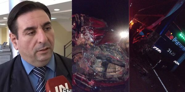 FISCAL SE SALVA DE MILAGRO TRAS CHOCAR VIOLENTAMENTE CONTRA UN BUS - Itapúa Noticias