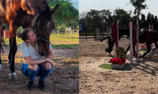 [VIDEO] ¡Dionoguarde! Influencer mostró cómo cayó de su caballo
