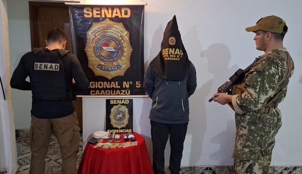 SENAD detiene a encargado de proveer drogas a focos de microtráfico en Caaguazú