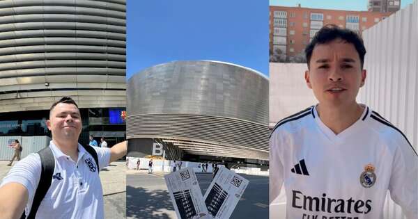 La Nación / Lata Pararã y Diego Vera conocieron el estadio Santiago Bernabéu