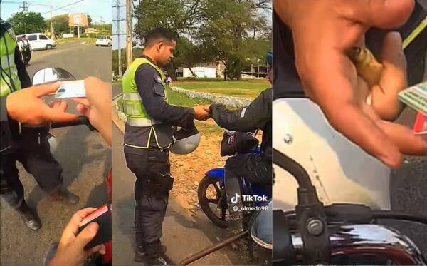 [VIDEO] Filman a un policía que pide registro de conducir y al que ¿se le pegan billetes en la mano?