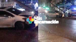Conductor evitó atropellar a motociclista y se estrelló contra una columna sobre avda. San Roque