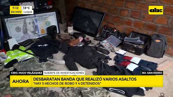 Video: Desbaratan banda que cometía varios asaltos domiciliarios - ABC Noticias - ABC Color