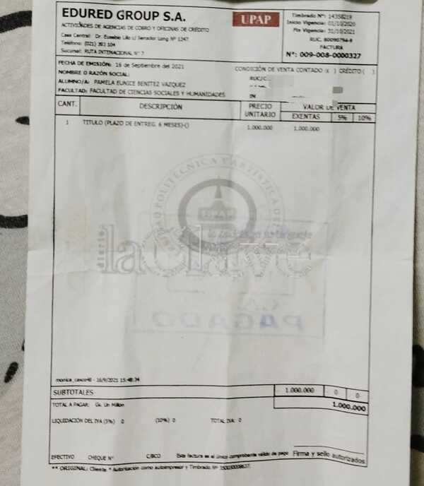 Denuncian que UPAP de Mallorquín no entrega títulos a los egresados - La Clave