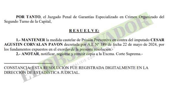 Presunto testaferro de Pavão seguirá con prisión preventiva