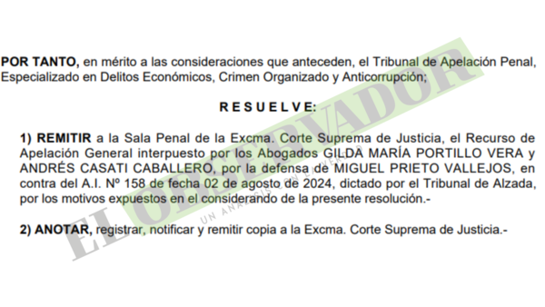 Sala Penal deberá resolver recusación de Prieto al juez Otazú tras resolución de Cámara por mayoría
