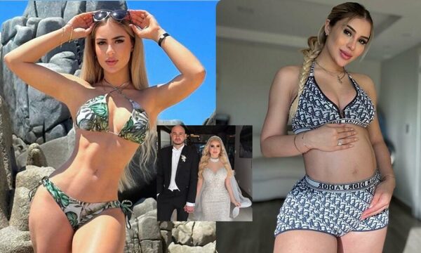 Así se va transformando la cinturita de la esposa top de jugador albirró