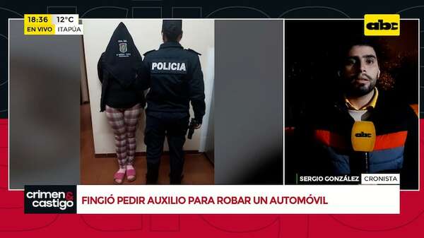 Video: una mujer fingió pedir auxilio para poder robar un automóvil - Crimen y castigo - ABC Color