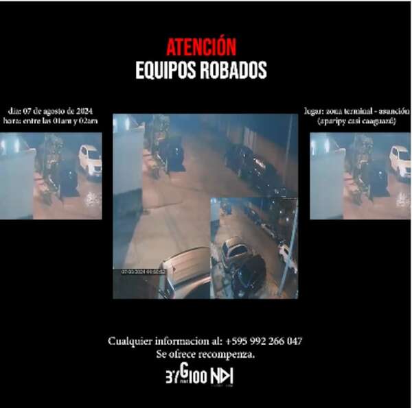 Inseguridad: hurtaron todo su equipo de trabajo, por valor de G. 30 millones - Policiales - ABC Color